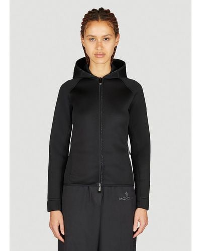 Moncler Hooded Zip-up Sweatshirt - Black