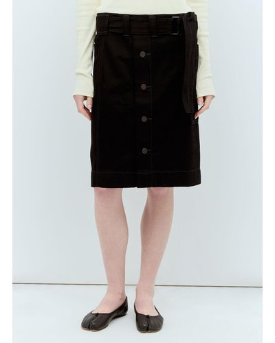 Lemaire Belted Apron Skirt - Black