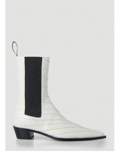 Peter Do Chevron Ankle Boots - White