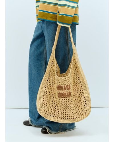 Miu Miu Crochet Shoulder Bag - Blue