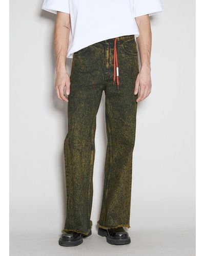 Marni Marble-dyed Flared Jeans - Green