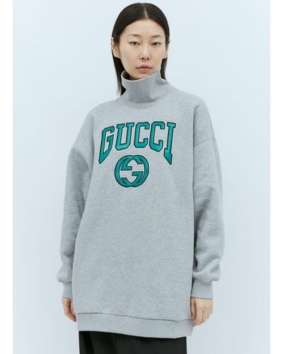 Gucci Logo Embroidery Sweatshirt - Blue