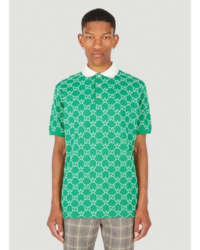 Gucci GG Star Motif Polo Shirt - Green