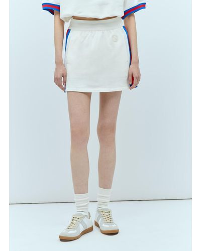Gucci Jersey Mini Skirt With Web Stripe - White