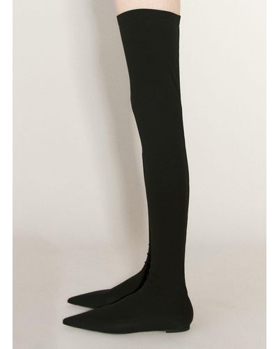 Dolce & Gabbana Tigh-high Jersey Boots - Black