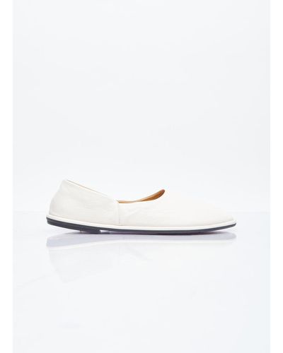 The Row Leather Canal Flats - White
