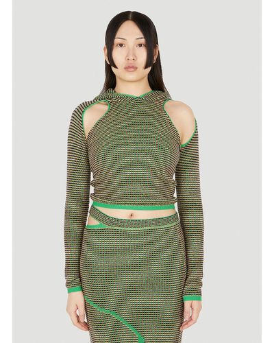 Eckhaus Latta Pixel Hooded Sweater - Green