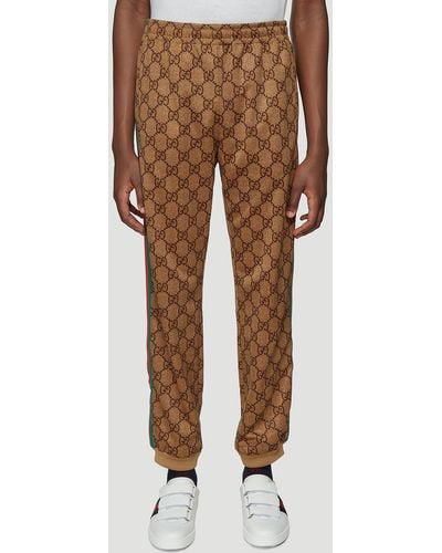Gucci Gg Supreme Web Track Pants - Brown