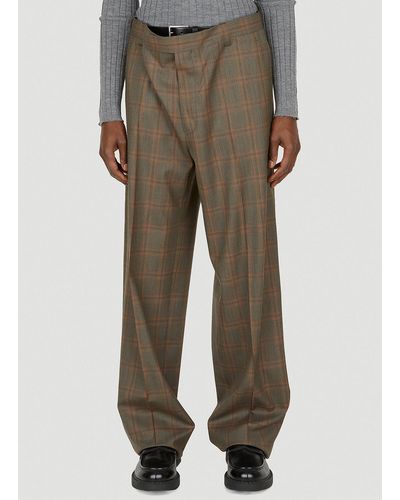 Prada Wool Checked Pants - Brown