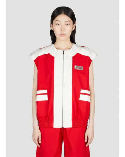 Gucci Logo Patch Gilet Track Jacket - Red