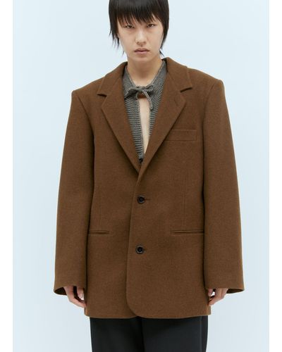 Lemaire Boxy Single Breasted Blazer - Brown