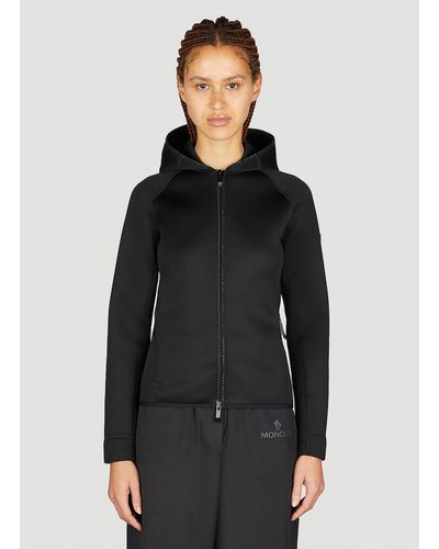 Moncler Hooded Zip-up Sweatshirt - Black