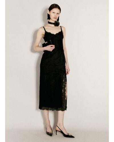 Dolce & Gabbana Lace Slip Dress - Black