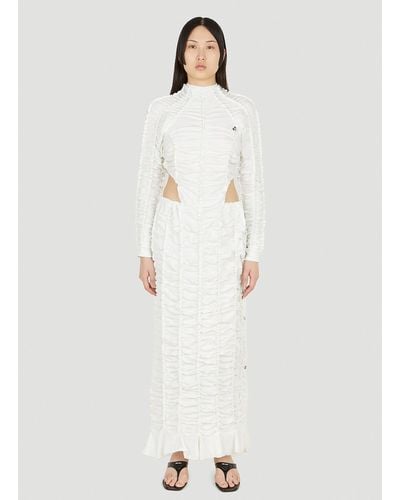 ESTER MANAS Covering Ruffled Dress - White