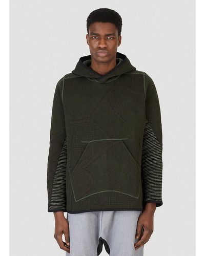 BYBORRE Contrast Panel Hooded Sweatshirt - Green