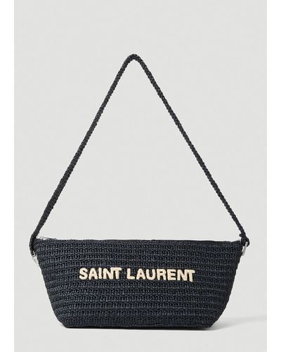 Saint Laurent Le Raffia Shoulder Bag - Black