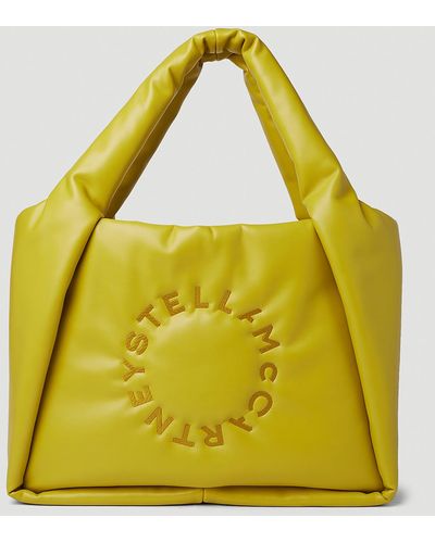 Stella McCartney Circle Logo Padded Tote Bag - Yellow