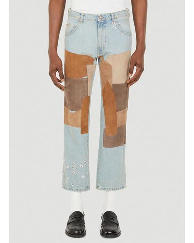 ERL Patchwork Jeans - Blue
