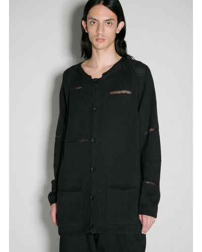 Yohji Yamamoto Miss-match Knit Cardigan - Black