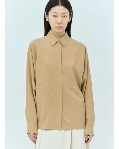 Totême Panelled Silk Shirt - Natural
