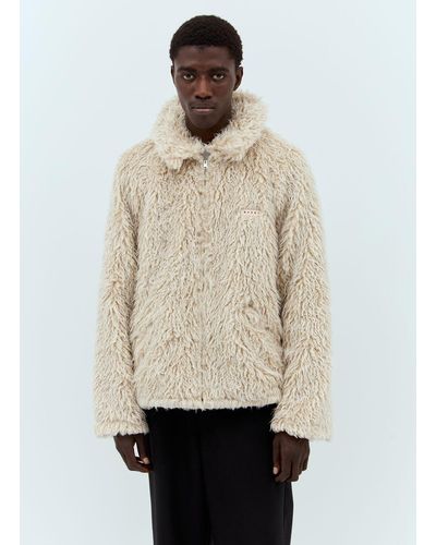 Marni Fuzzy Knit Jacket - Natural