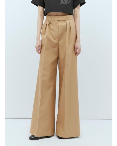 Max Mara Tailored Canvas Trousers - Natural
