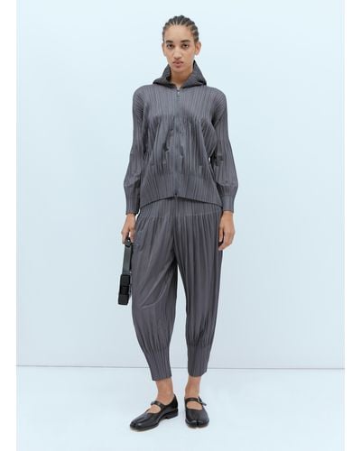 Pleats Please Issey Miyake Pleated Track Trousers - Blue