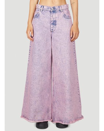 Marni Marbled Wide-leg Jeans - Purple