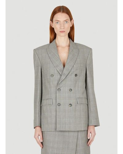 Wardrobe NYC Double Breasted Blazer - Gray