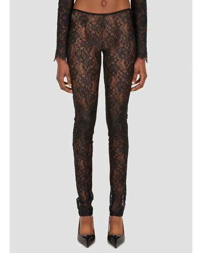 Dolce & Gabbana Floral Lace Tights - Black