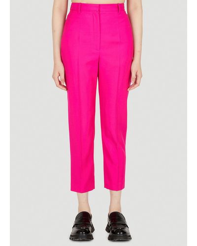Alexander McQueen Tailored Cropped Suiting Trousers - Pink