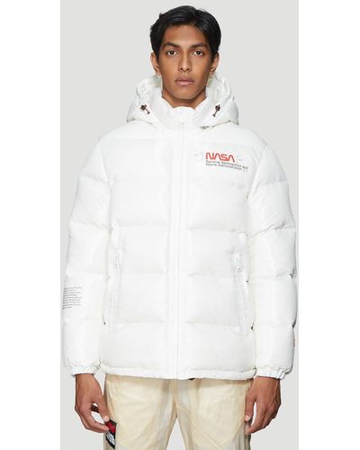Heron Preston Nasa Puffer Jacket In White