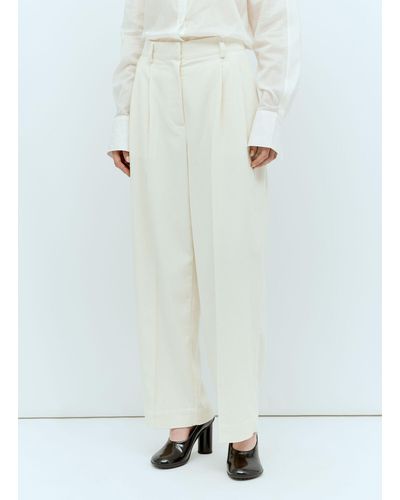 Totême Silk Cotton Cord Pants - White