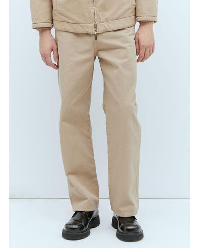 Miu Miu Garment-dyed Gabardine Pants - Natural