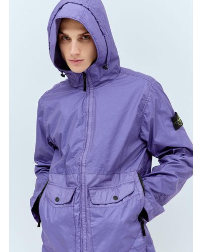 Stone Island Membrana 3l Hooded Jacket - Purple
