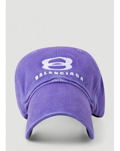 Balenciaga Embroidered Logo Baseball Cap - Purple