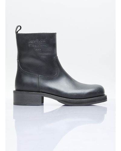 Acne Studios Leather Waxed Boots - Black