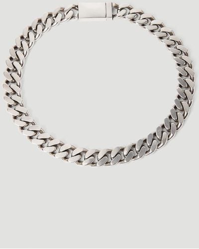 Saint Laurent Curb Chain Necklace - Metallic