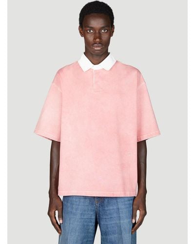 Bottega Veneta Washed-out Jersey Polo Shirt - Pink