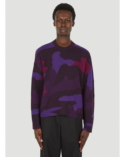 Valentino Camouflage Knit Sweater - Purple