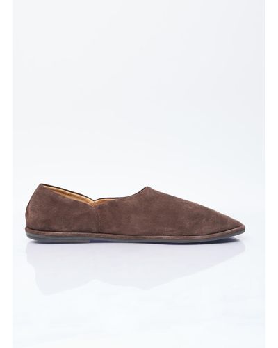 The Row Suede Canal Slippers - Brown