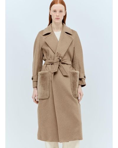 Max Mara Cashmere Robe Coat - Natural