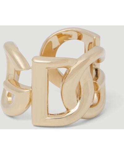 Dolce & Gabbana Dg Logo Ring - Natural