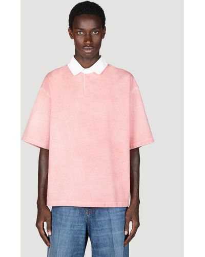 Bottega Veneta Washed-out Jersey Polo Shirt - Pink