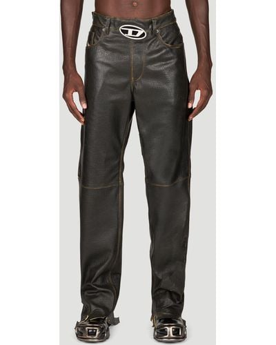 DIESEL P-kooman Leather Pants - Black