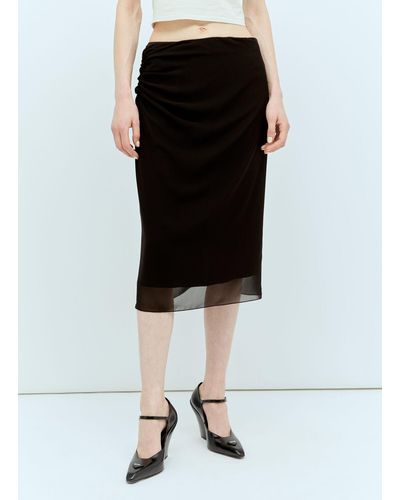 Prada Georgette Midi Skirt - Black