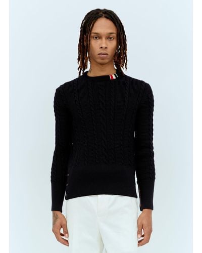 Thom Browne Cable Knit Jumper - Black