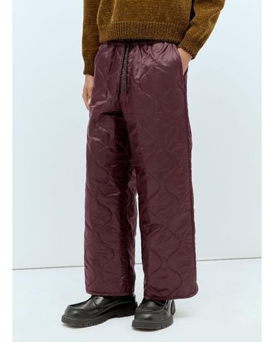 Dries Van Noten Quilted Track Trousers - Red