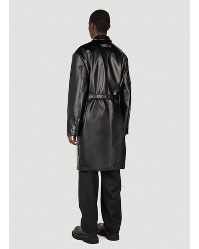 Acne Studios Faux Leather Trench Coat - Black