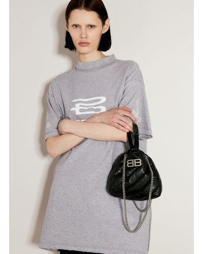 Balenciaga Crush Tote Xs Shoulder Bag - Gray